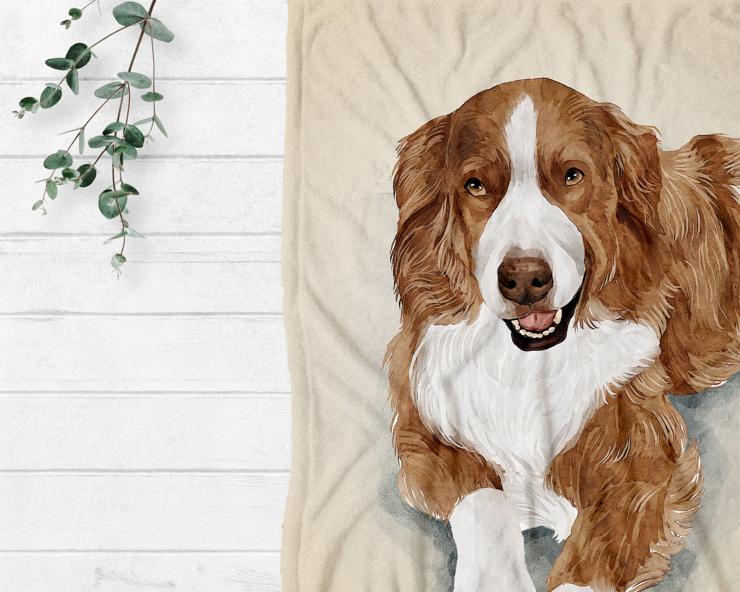 Custom Pet Blanket (Watercolor Portrait)